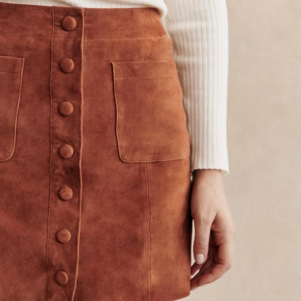 Sezane Nehir Skirt Caramel - Size 6